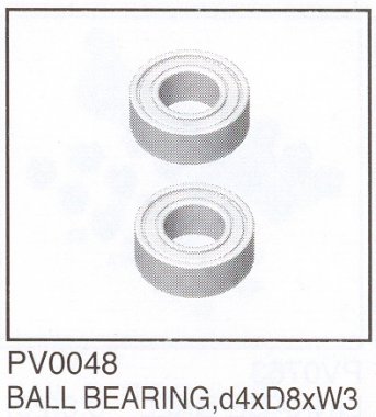 (PV0048) Ball Bearing d4xD8xW3