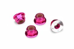 TRAXXAS (421747P) Lock Nut Flanged M4 Alu Pink (4)