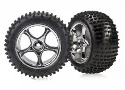 TRAXXAS Tires & Wheels Alias Soft/Tracer Chrome 2.2" Rear (2)