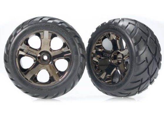 (image for) TRAXXAS (423776A) Tires & Wheels Anaconda/All-Star Black Chrome 