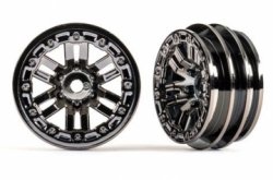 TRAXXAS Wheels 12-Spoke Black Chrome 10in (2)