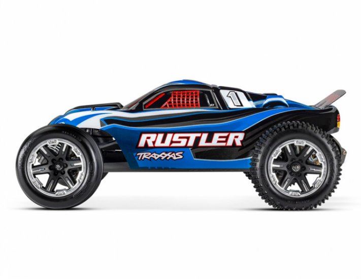 TRAXXAS Rustler 2WD 1/10 RTR TQ Blue USB - With Battery/Charger - Πατήστε στην εικόνα για να κλείσει