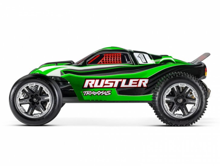 TRAXXAS Rustler 2WD 1/10 RTR TQ Green USB - With Battery/Charger - Click Image to Close