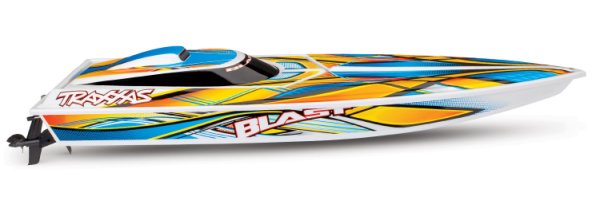 (image for) TRAXXAS Blast EP Boat RTR TQ Orange with Battery & USB-C Charger