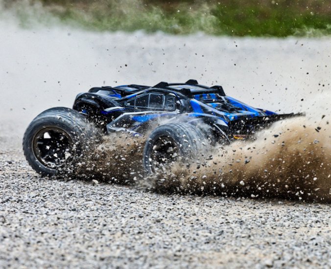 TRAXXAS Rustler 4x4 Ultimate VXL 1/10 RTR TQ Blue - Click Image to Close