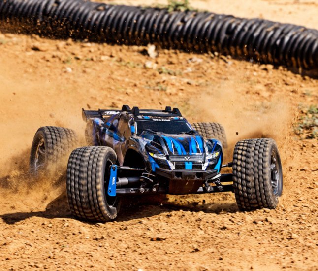 TRAXXAS Rustler 4x4 Ultimate VXL 1/10 RTR TQ Blue - Click Image to Close