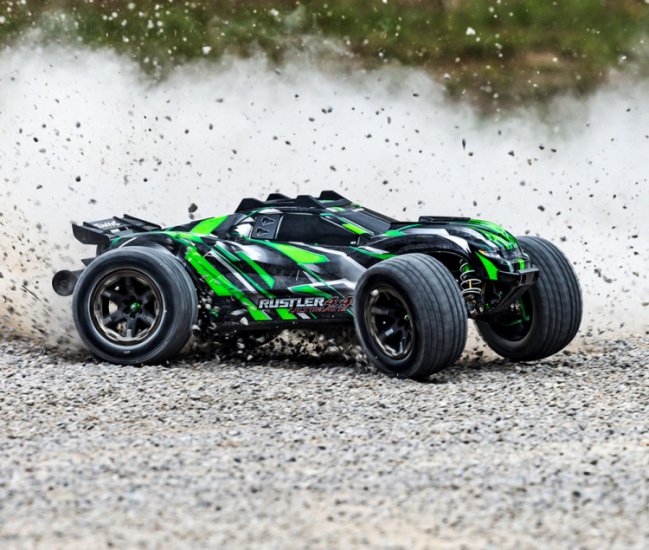 TRAXXAS Rustler 4x4 Ultimate VXL 1/10 RTR TQ Green - Click Image to Close