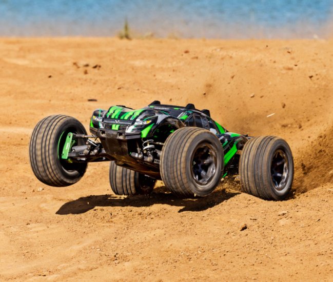 TRAXXAS Rustler 4x4 Ultimate VXL 1/10 RTR TQ Green - Click Image to Close