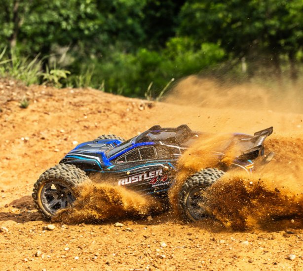 TRAXXAS Rustler 4x4 BL-2s 1/10 RTR TQ Blue - Click Image to Close