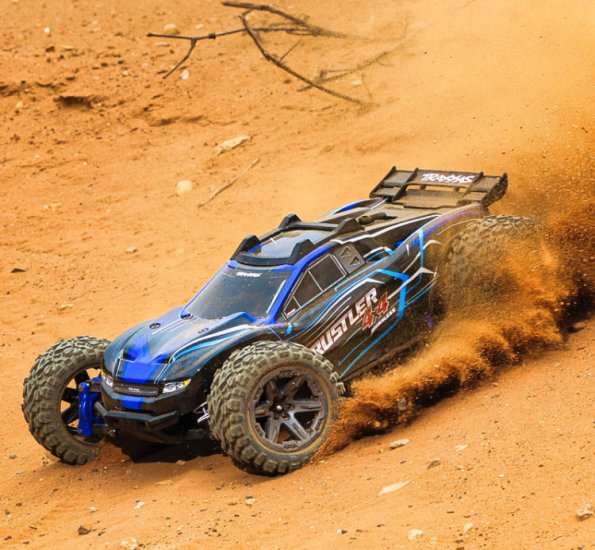 TRAXXAS Rustler 4x4 BL-2s 1/10 RTR TQ Blue - Click Image to Close