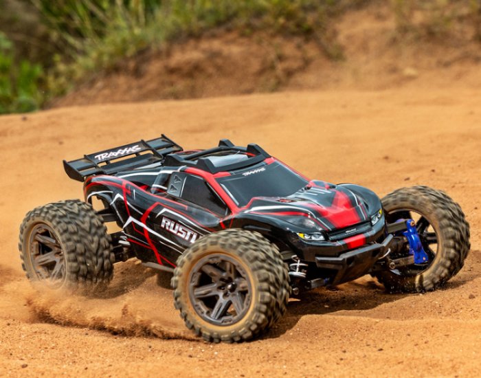 TRAXXAS Rustler 4x4 BL-2s 1/10 RTR TQ Red - Click Image to Close