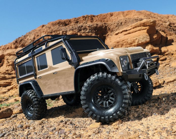 TRAXXAS TRX-4 Scale & Trial Crawler Land Rover Defender Sand RTR - Click Image to Close