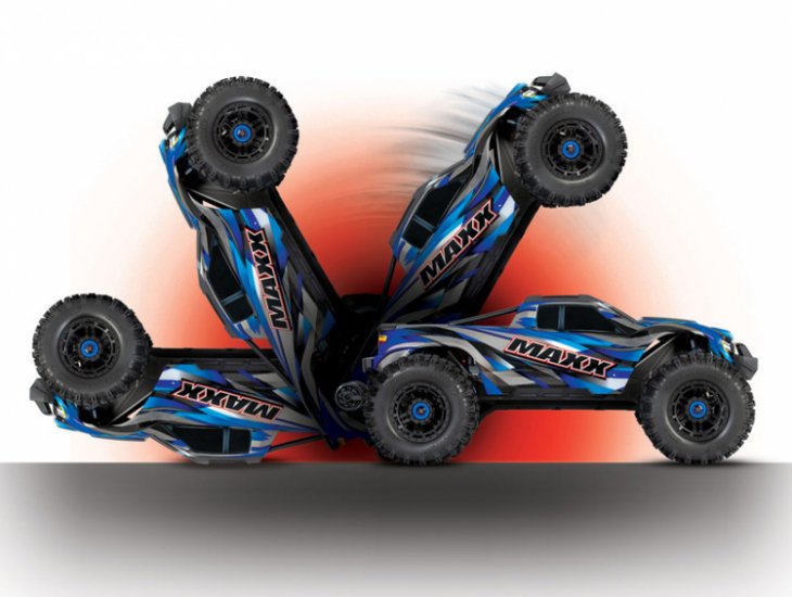 TRAXXAS MAXX with WideMAXX 4x4 1/10 RTR TQi TSM Blue - Click Image to Close