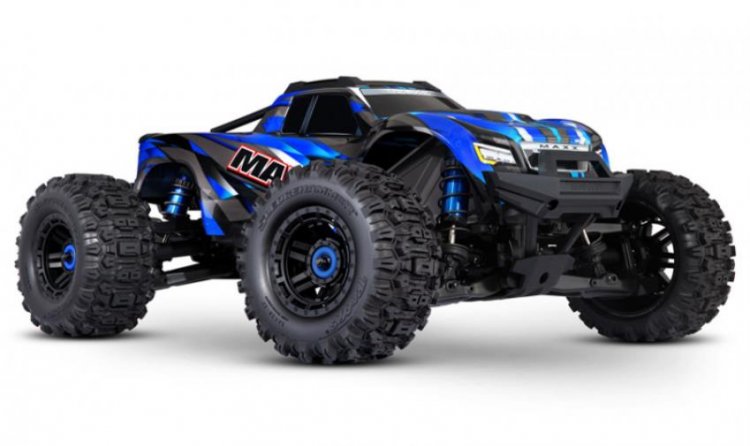 TRAXXAS MAXX with WideMAXX 4x4 1/10 RTR TQi TSM Blue - Click Image to Close