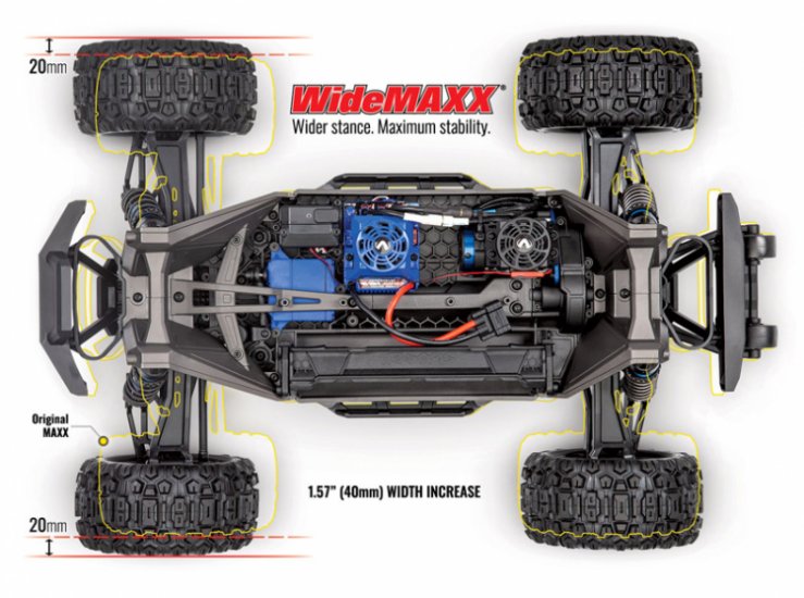 TRAXXAS MAXX with WideMAXX 4x4 1/10 RTR TQi TSM Blue - Click Image to Close