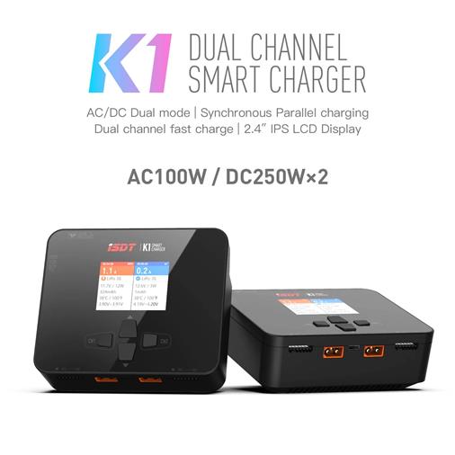 ISDT K1 Lipo Battery Balance Charger,1-6S AC 100W DC 2 x 250W - Πατήστε στην εικόνα για να κλείσει