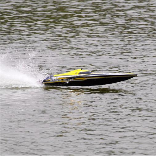 Joysway Alpha 1000mm Brushless V-Boat ARTR Yellow - Click Image to Close