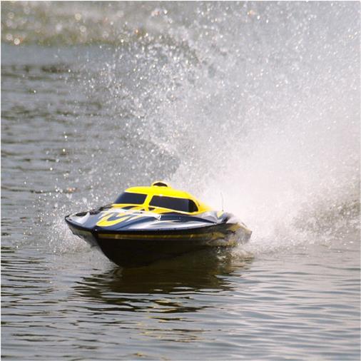 Joysway Alpha 1000mm Brushless V-Boat ARTR Yellow - Click Image to Close