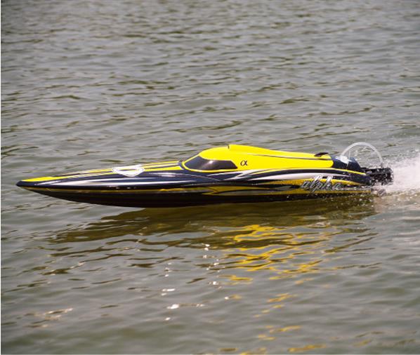 Joysway Alpha 1000mm Brushless V-Boat ARTR Yellow - Click Image to Close