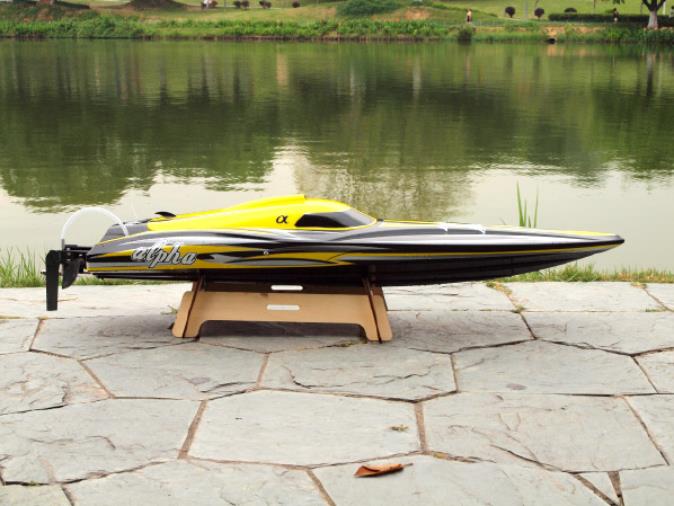 Joysway Alpha 1000mm Brushless V-Boat ARTR Yellow - Click Image to Close