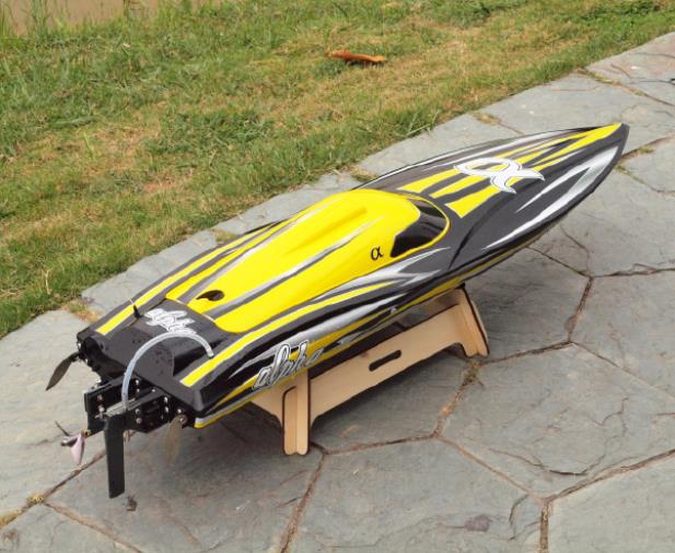 Joysway Alpha 1000mm Brushless V-Boat ARTR Yellow - Click Image to Close