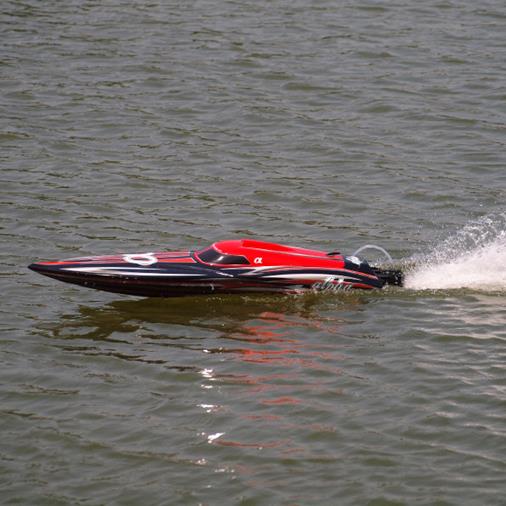 Joysway Alpha 1000mm Brushless V-Boat ARTR Red - Πατήστε στην εικόνα για να κλείσει