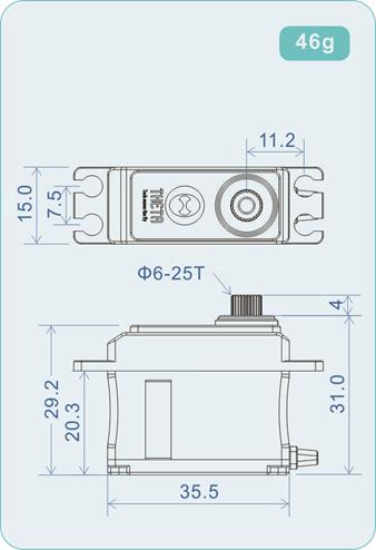 THETA SABRE C1 NFC HV High-Torque, mini size brushless servo - Click Image to Close