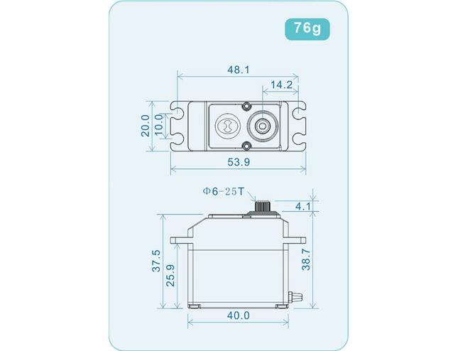 THETA THL798 High voltage, High-Torque, standard brushless servo - Πατήστε στην εικόνα για να κλείσει