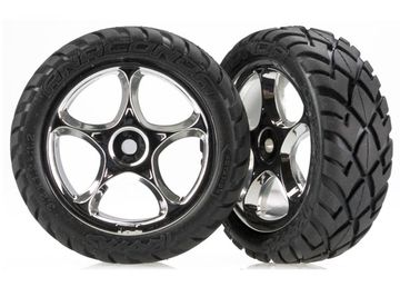 (image for) TRAXXAS (422479R) Tires & Wheels Anaconda/Tracer Chrome 2.2" 2WD
