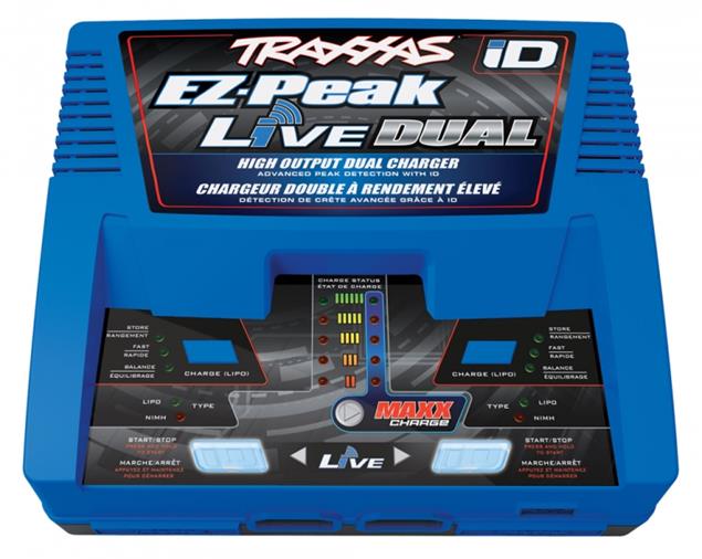 TRAXXAS EZ­Peak Live Dual 26A NiMH/LiPo Charger Auto iD - Πατήστε στην εικόνα για να κλείσει