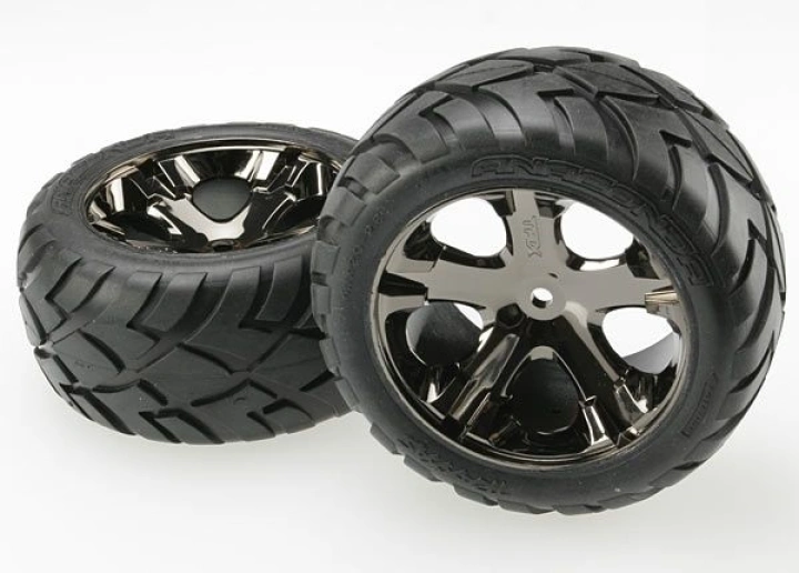 (image for) TRAXXAS (423773A) Tires & Wheels Anaconda/AllStar Black Chrome 2,8" Rear (2)