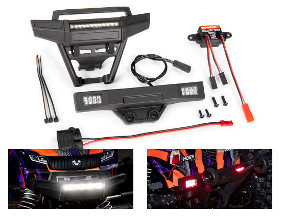 TRAXXAS LED Lights Front & Rear Bumper Complete Hoss 4x4 - Click Image to Close