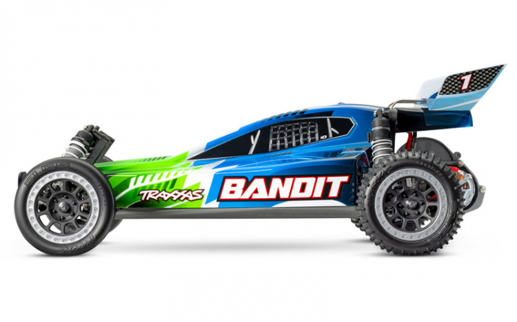TRAXXAS Bandit 2WD 1/10 RTR TQ Green with USB-C charger/Battery - Click Image to Close