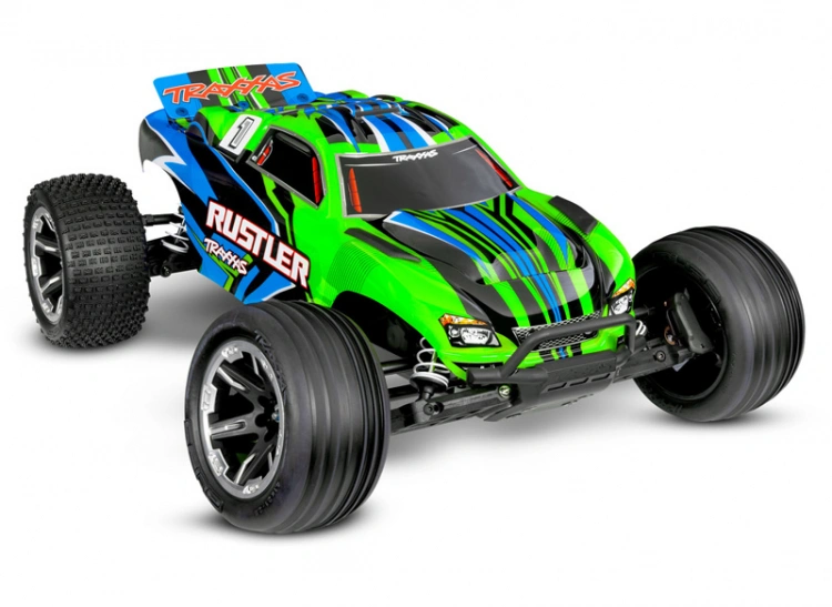 (image for) TRAXXAS Rustler 2WD 1/10 RTR TQ EHD Green USB-C - With Battery/Charger