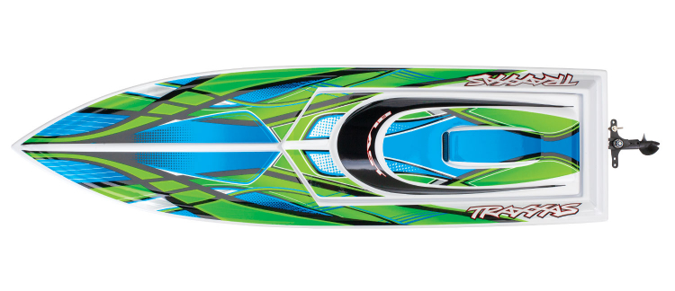 TRAXXAS Blast EP Boat RTR TQ Green with Battery & USB-C Charger - Πατήστε στην εικόνα για να κλείσει