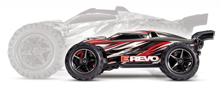 TRAXXAS E-Revo 1/16 4WD RTR TQ Red USB-C With Batt/Charger - Click Image to Close