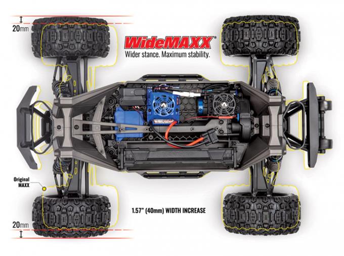 TRAXXAS MAXX with WideMAXX 4x4 1/10 RTR TQi TSM Blue - Πατήστε στην εικόνα για να κλείσει