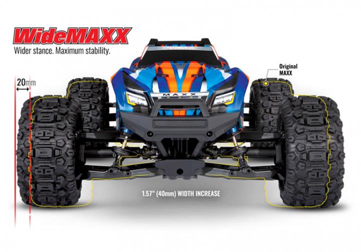 TRAXXAS MAXX with WideMAXX 4x4 1/10 RTR TQi TSM Blue - Click Image to Close