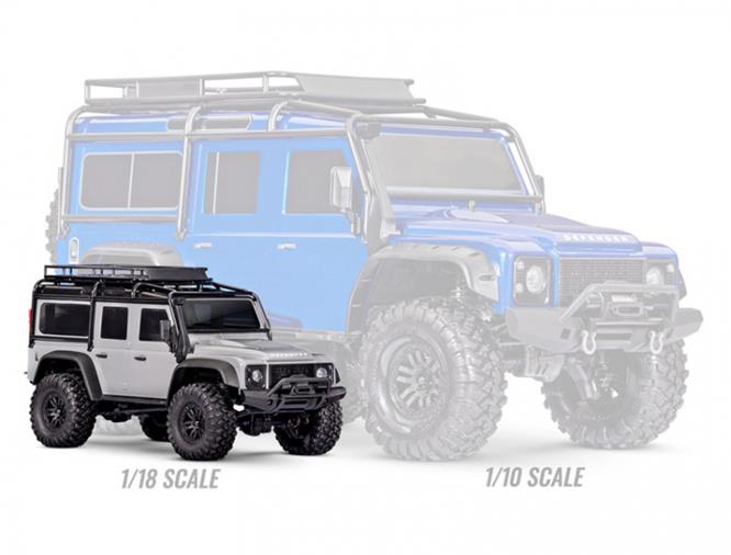 TRAXXAS TRX-4M 1/18 Land Rover Defender Crawler Silver RTR - Πατήστε στην εικόνα για να κλείσει