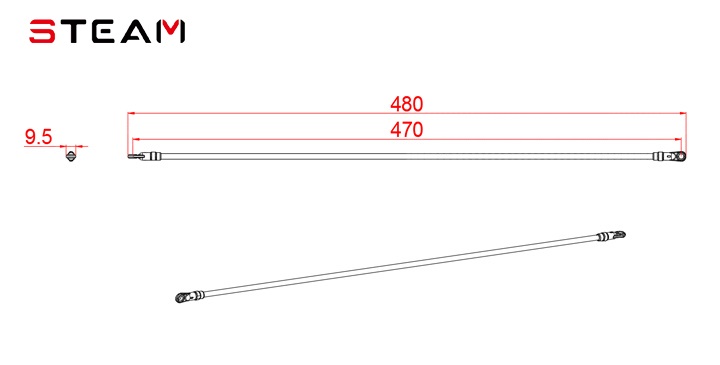 (MK55020) Tarot 550 tail support rod - Πατήστε στην εικόνα για να κλείσει