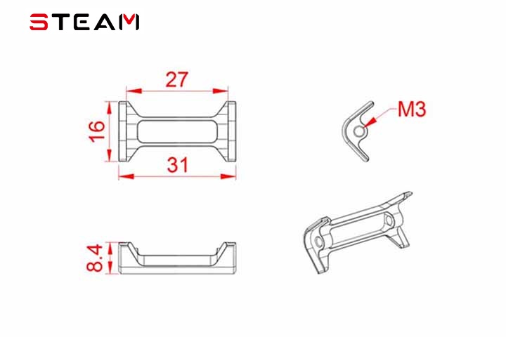 (MK55022) Tarot 550 metal tail pipe clamp / 22MM - Πατήστε στην εικόνα για να κλείσει