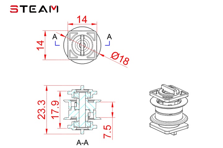 (MK6047B) Tarot 550/600 press belt wheel set / orange - Click Image to Close