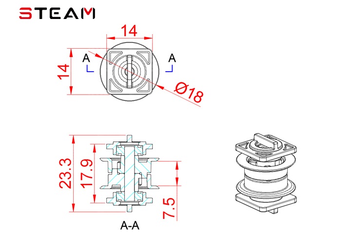 (MK6047C) Tarot 550/600 press belt wheel set / green - Πατήστε στην εικόνα για να κλείσει