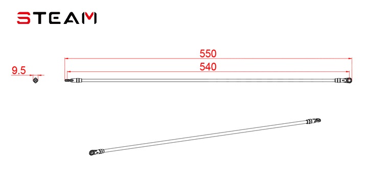 (MK6062) Tarot 600 tail support rod - Πατήστε στην εικόνα για να κλείσει