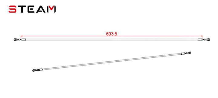 (MK6063) Tarot 600 tail servo pull bar - Click Image to Close