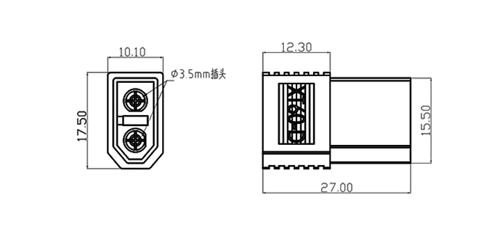 TL2756-02 Tarot XT60 male to T plug female - Πατήστε στην εικόνα για να κλείσει