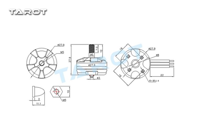 TL400H5 Tarot MT2204 self-tightening cap motor/S - Click Image to Close