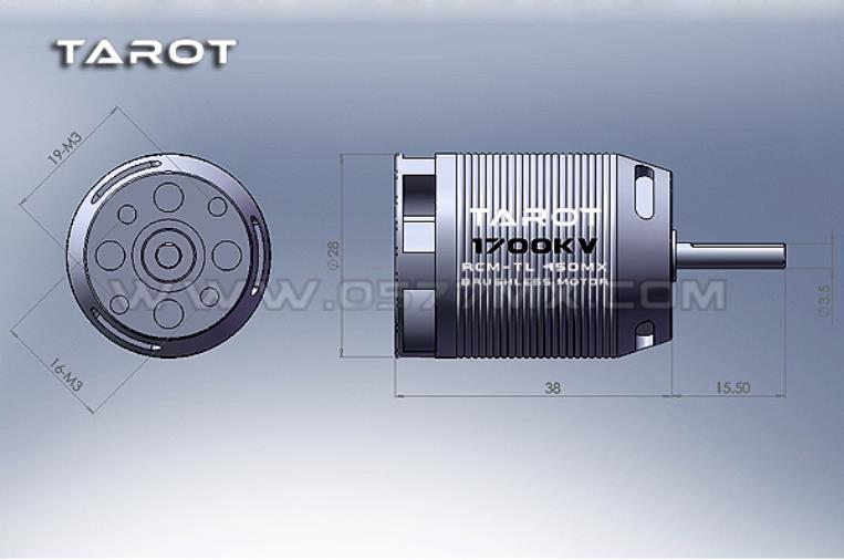 TL450MX-1700 Tarot 450MX (1700KV) 6S brushless motor - Πατήστε στην εικόνα για να κλείσει